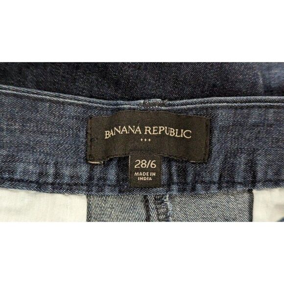 Banana Republic Womens Size 28/6 Blue Flat Front Slash Pockets Chino Shorts - Picture 5 of 6